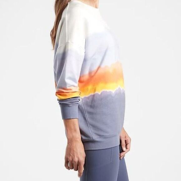 Athleta Balance Printed Sunshine Pullover Crew Neck Sweatshirt Size Small - Picture 2 of 12